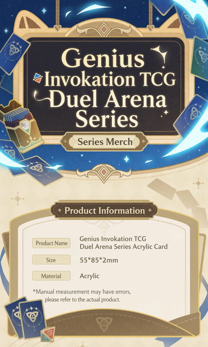 Genshin Impact acrylic card display detail transparent finish and character artwork