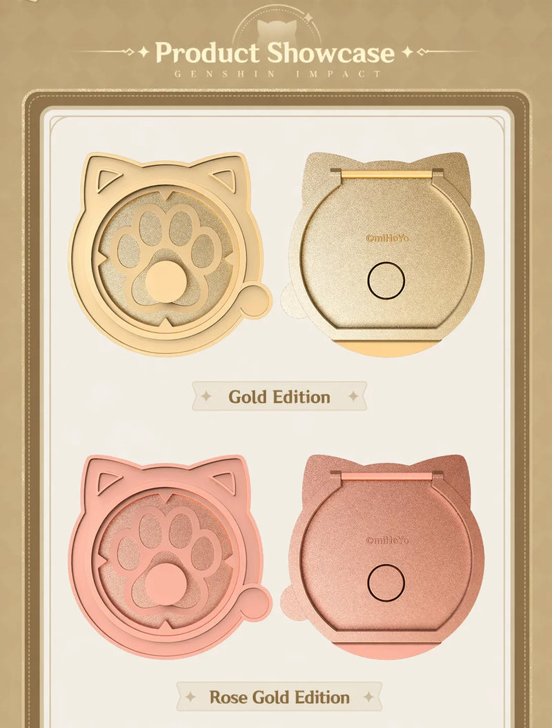 Genshin Impact cat paw badge stand back structure support design