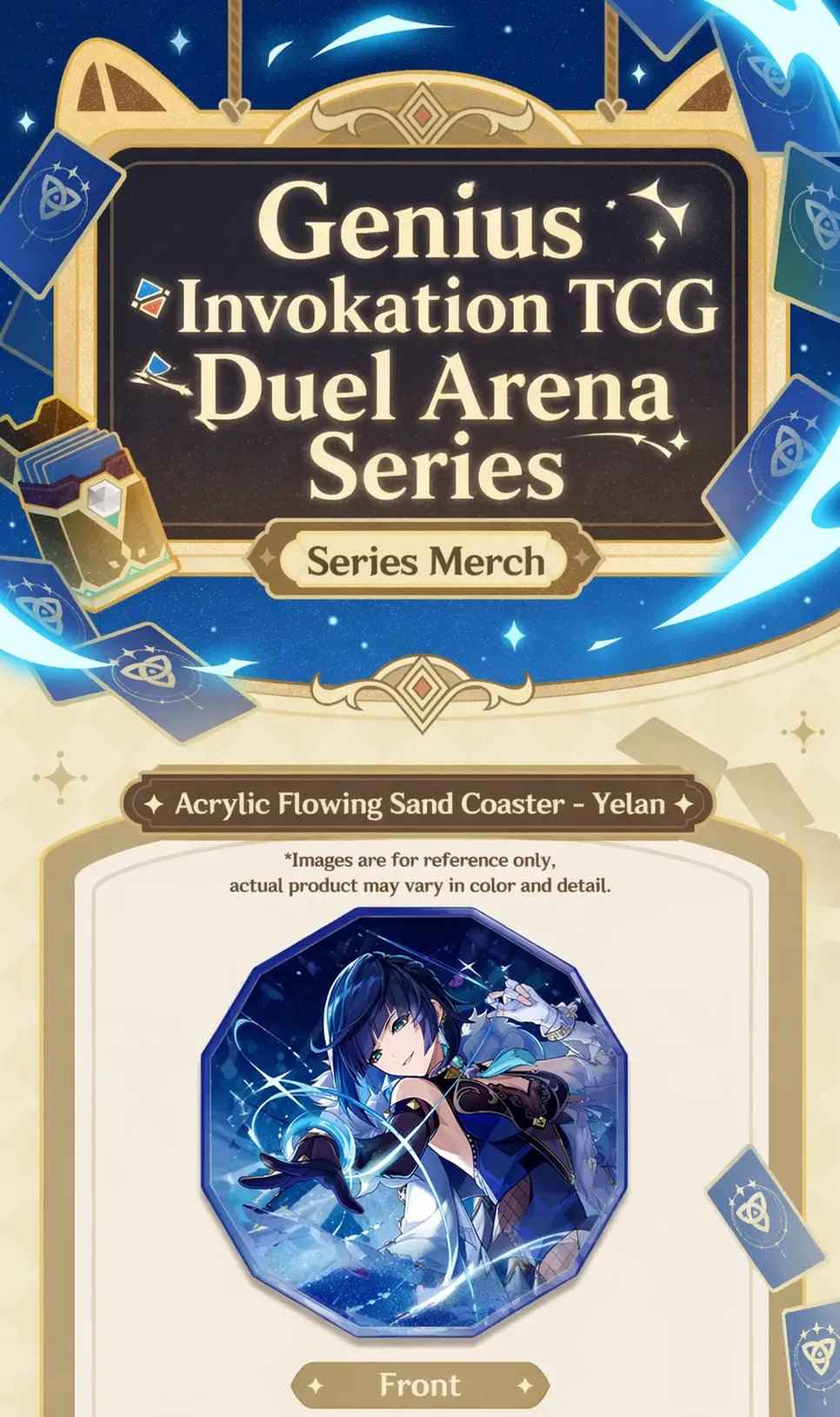 Genshin Impact Yelan flowing sand coaster liquid effect and acrylic structure detail