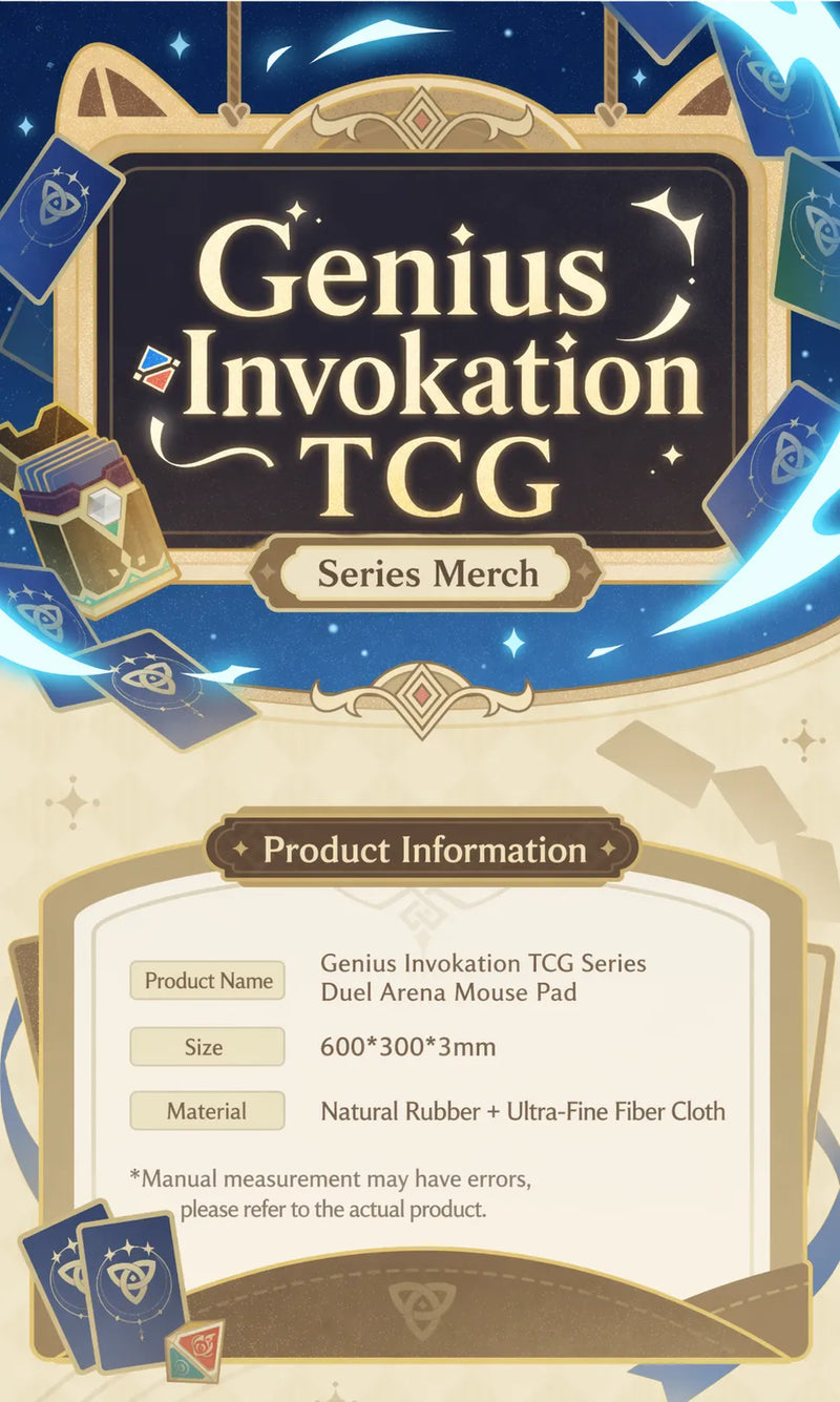 Genshin Impact Genius Invokation TCG Shadowplay Cup mouse pad close up design and surface texture