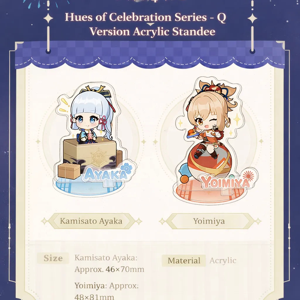 Genshin Impact Hues of Celebration chibi acrylic stands Ayaka Yoimiya