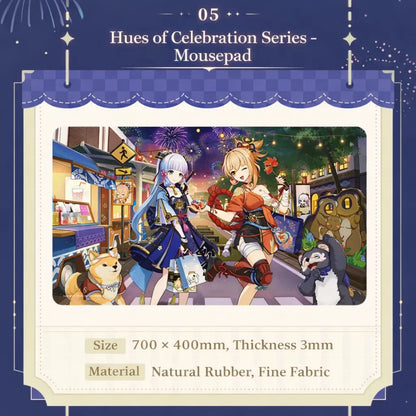Genshin Impact Hues of Celebration mousepad Ayaka Yoimiya festival design