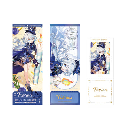 Genshin 4th Anniversary Furina character commemorative ticket set with holographic ticket and detachable photo ticket