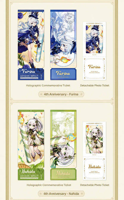 Genshin detachable photo ticket design details from the 4th Anniversary Celebration Series