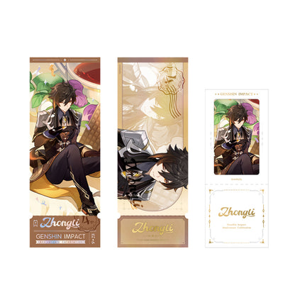 Genshin 4th Anniversary Zhongli character commemorative ticket set with holographic ticket and detachable photo ticket