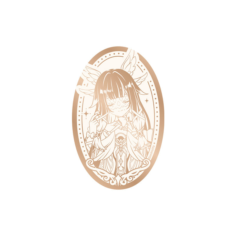 Genshin 5th Anniversary Columbina mirror badge with ornate anniversary themed artwork