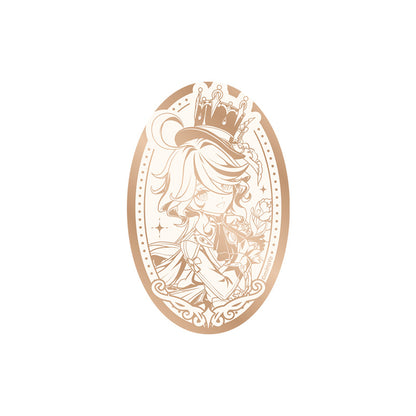 Genshin Impact 5th Anniversary Furina mirror badge with elegant anniversary collection artwork