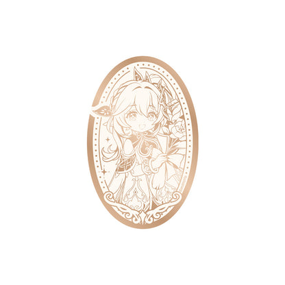 Genshin Impact 5th Anniversary Nahida mirror badge featuring commemorative character artwork and polished finish