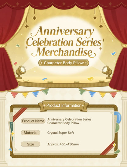 Genshin 5th Anniversary Celebration Series character pillow product showcase with themed anniversary designs