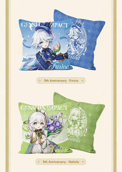 Crystal ultra soft fabric detail of Genshin Impact 5th Anniversary Celebration Series pillows