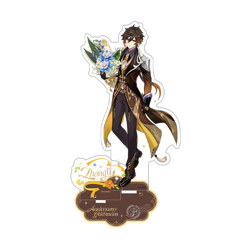 Genshin 5th Anniversary Zhongli acrylic stand with elegant commemorative collectible display artwork