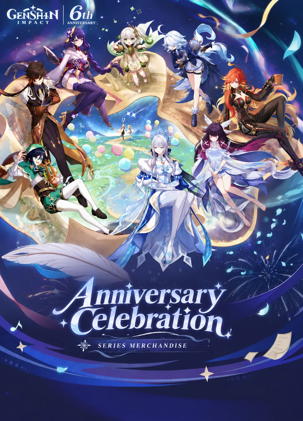 Genshin Impact 6th Anniversary Celebration Series featuring eight characters