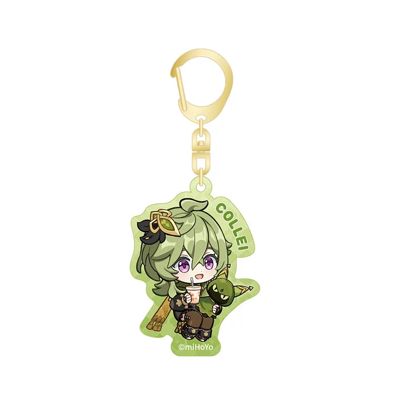 Genshin Impact A Journey of Flavors Series Collei acrylic keychain with cute café themed design