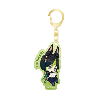 Genshin Impact A Journey of Flavors Series Tighnari acrylic keychain with café themed chibi artwork