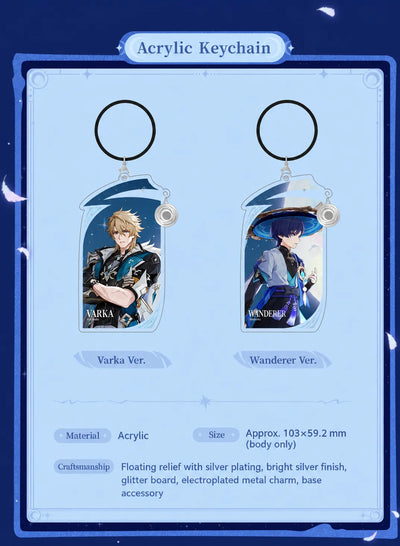 A Traveler on a Winter's Night Series Varka and Wanderer acrylic keychains