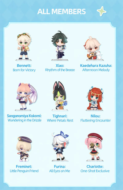 Product information for the Genshin Impact Academy's Light & Shadow Poetry Chibi Series