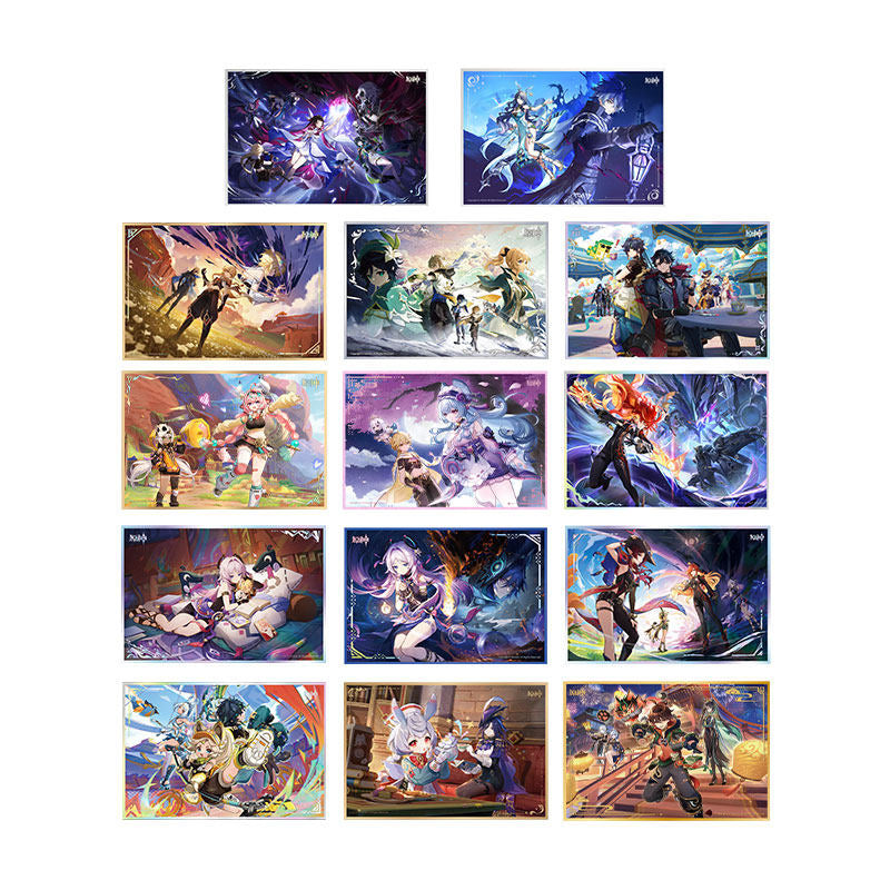 Genshin Impact acrylic art print theme series featuring multiple characters collectible set