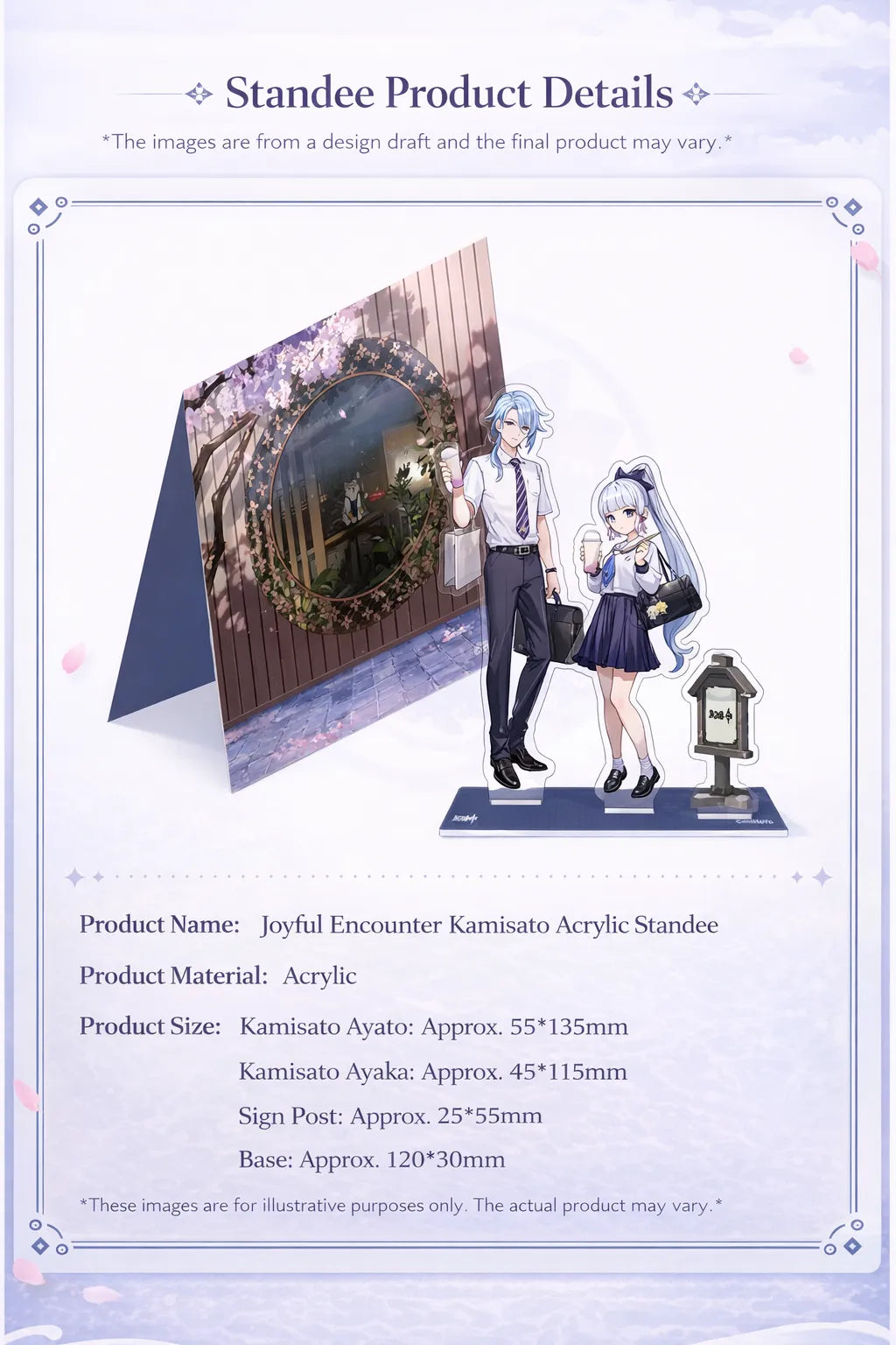 Genshin Impact acrylic badge product details Kamisato Ayaka Ayato