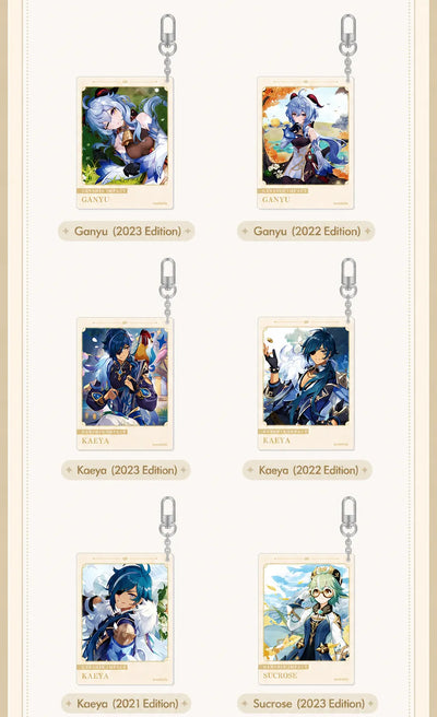 Genshin acrylic keychain metal clasp and chain detail for secure attachment