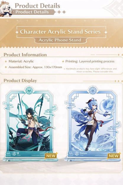 Genshin Impact character acrylic phone stand product details material size layered printing process