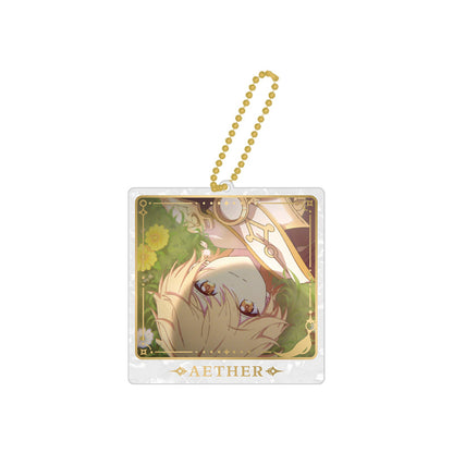 Genshin Impact Aether dual-display acrylic charm with upside-down themed illustration from The Untraveled Path Series