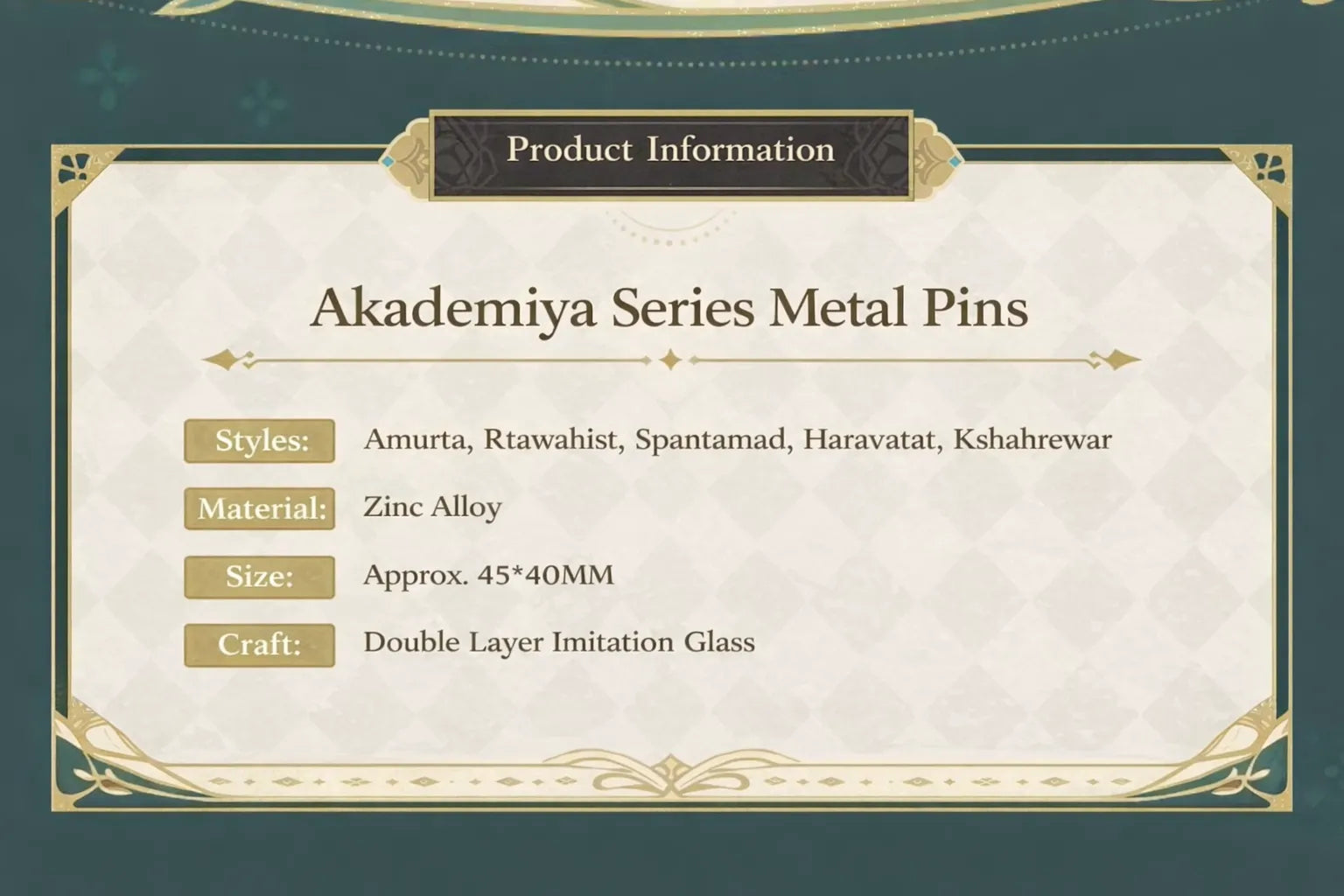 Genshin Impact metal badge zinc alloy enamel detail