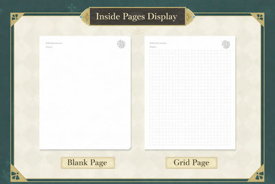 Genshin Impact notebook blank and grid pages