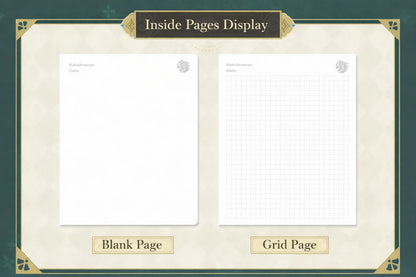 Genshin Impact notebook blank and grid pages