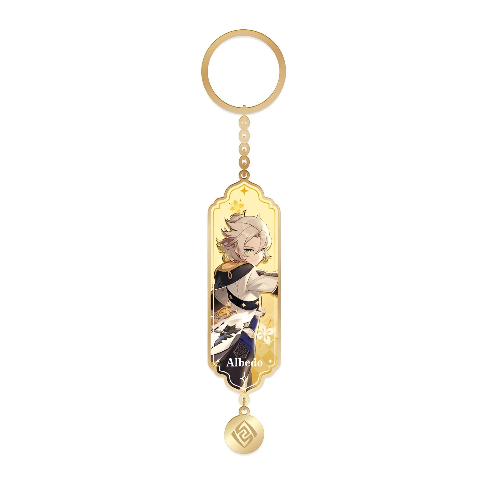 Genshin Impact Albedo character illustration metal epoxy keychain charm