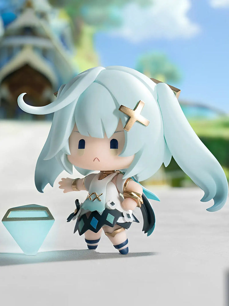 Genshin Impact Alhaitham Battlefield Heroes blind box chibi figure with detailed Sumeru inspired display scene
