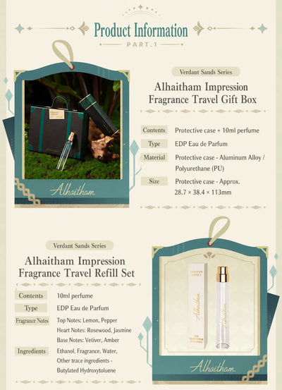 Alhaitham themed perfume refill bottle removable inner container eco friendly design