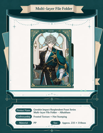 Genshin Impact Alhaitham Resplendent Feast self-standing acrylic stamp block featuring chibi Alhaitham artwork