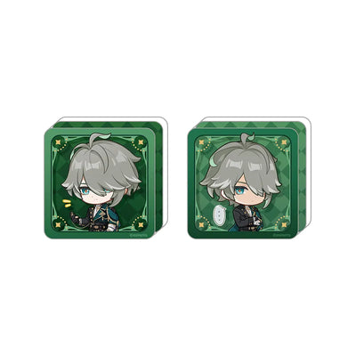 Genshin Impact Alhaitham Resplendent Feast acrylic stamp block featuring chibi Alhaitham illustration and self-standing design