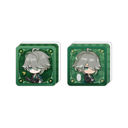 Genshin Impact Alhaitham Resplendent Feast acrylic stamp block featuring chibi Alhaitham illustration and self-standing design