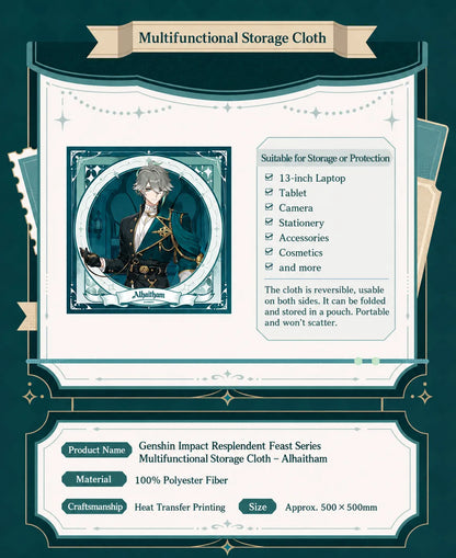 Genshin Impact Alhaitham Resplendent Feast multi-layer document folder with framed character illustration
