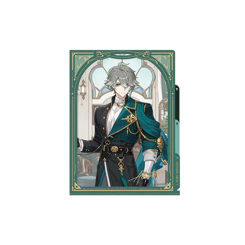 Genshin Impact Alhaitham Resplendent Feast multi-layer file folder featuring elegant framed character artwork