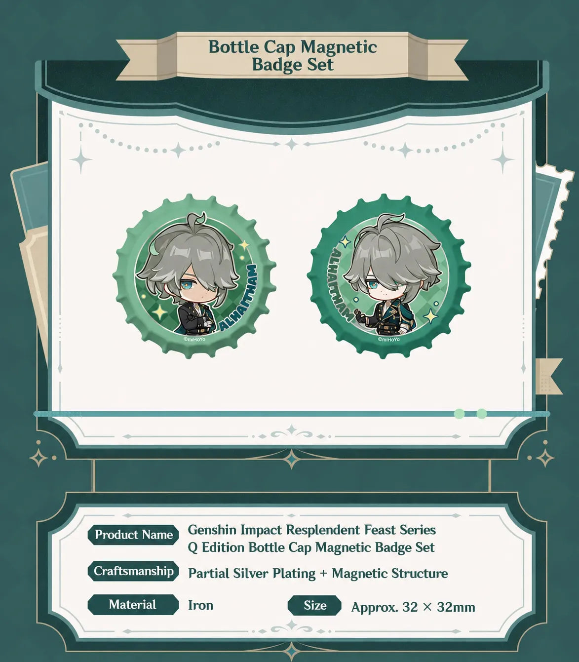Genshin Impact Alhaitham Resplendent Feast magnetic acrylic frame stand with detachable character accessories