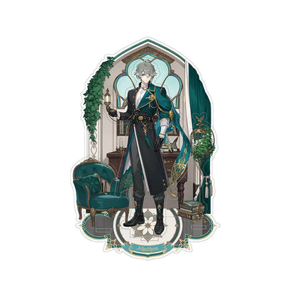 Genshin Impact Alhaitham Resplendent Feast layered acrylic scene stand with detailed room background display