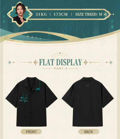 Alhaitham shirt back logo embroidery subtle character element detail