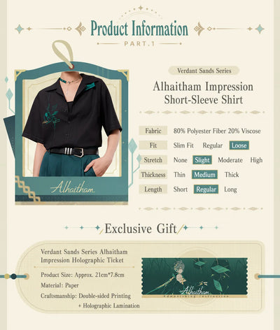 Alhaitham shirt collar stitching design detail with contrast panel