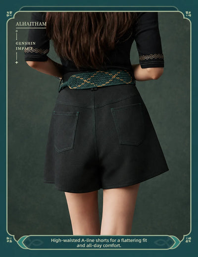 Genshin Impact Alhaitham skort front and back product display
