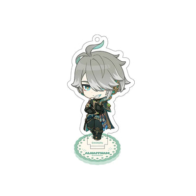 Genshin Alhaitham Stellar Recollection series acrylic standee with detailed chibi illustration and acrylic display base