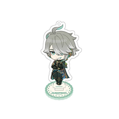 Genshin Alhaitham Stellar Recollection series acrylic standee with detailed chibi illustration and acrylic display base