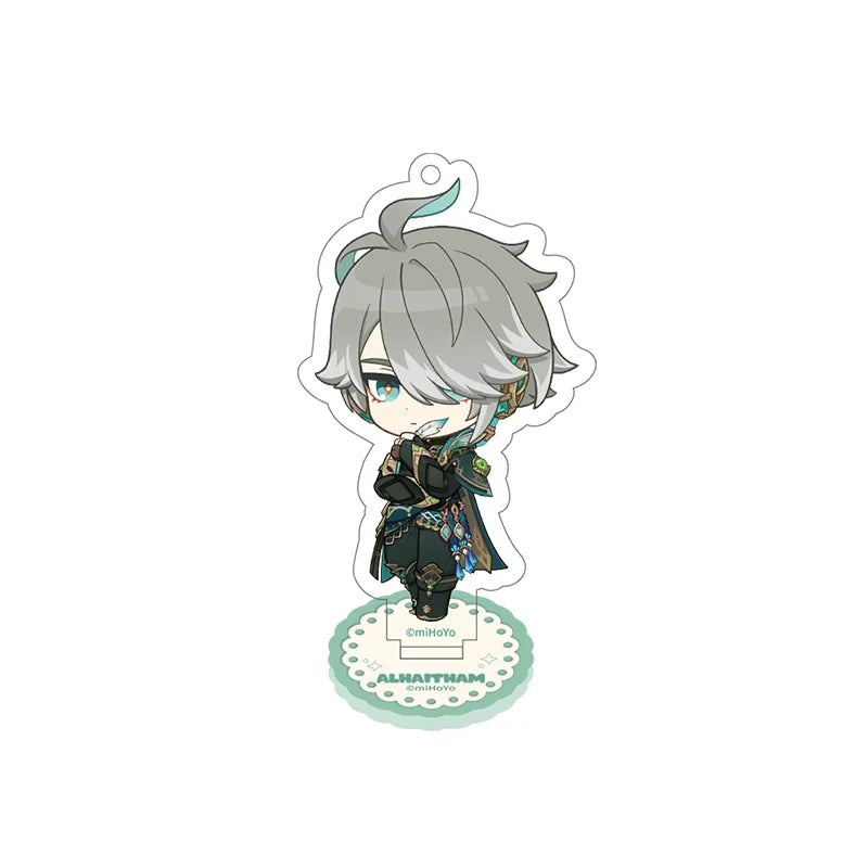 Genshin Alhaitham Stellar Recollection series acrylic standee with detailed chibi illustration and acrylic display base