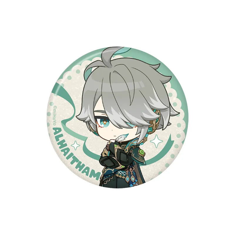 Genshin Impact Alhaitham Stellar Recollection series character badge with detailed chibi illustration