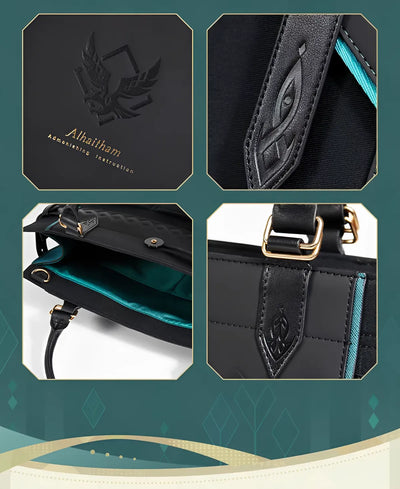 Alhaitham tote bag handle and shoulder strap detail adjustable structure