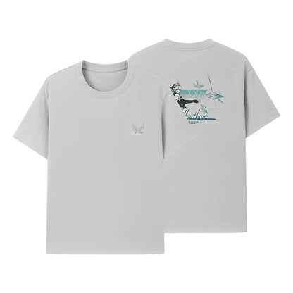 Alhaitham t shirt deep green version front and back white background clean view