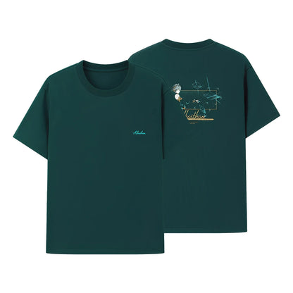 Alhaitham t shirt light gray version front and back white background minimal display
