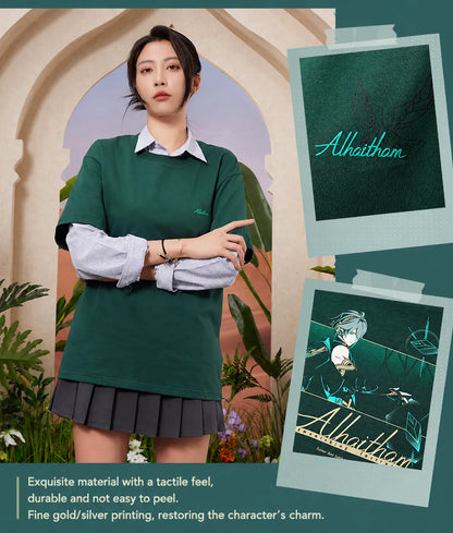 Alhaitham t shirt styled with accessories outfit combination cosplay daily mix