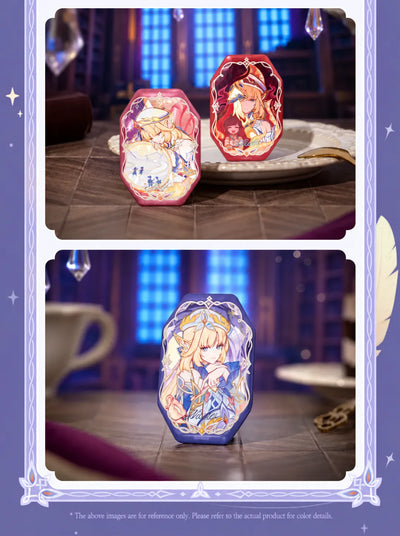Close-up display of an An Angel's Duties Series Nicole badge